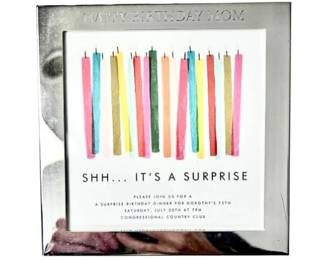 Silver Plate Table Top Frame Engraved Happy Birthday Mom