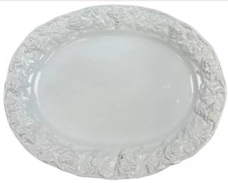 Pier 1 Oval White 17 1/2" Serving Platter Handcrafted Italy