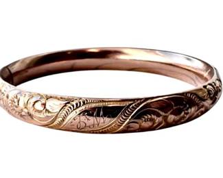 Vintage Gold Filled Bangle Signed AAG 1/10