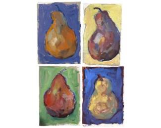 Set Of Four Original Hand Painted Watercolors By Artist Britt Bair - Two Are Signed - All Unframed