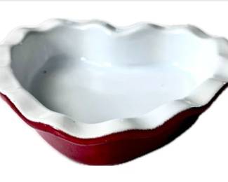 Emile Henry France Heart Shaped & Crimped Border Baking Dish
