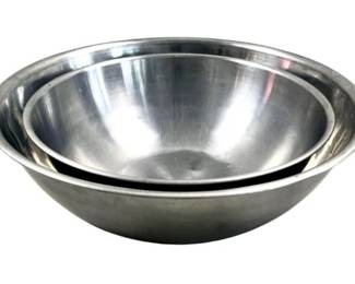 Set Of 2 Vintage Stainless Steel Mixing Bowls
