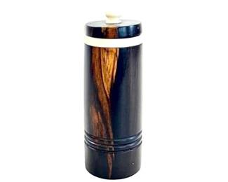 Alaskan Wood Toothpick Holder With Fossilized Walrus Accent