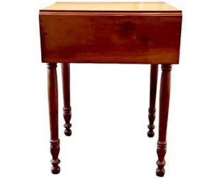 Drop Leaf Pembroke Table With Single Drawer & Turned Legs