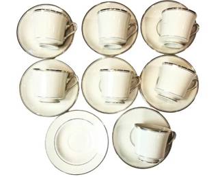 Mikasa Trousdale Pattern Porcelain Cups & Saucers