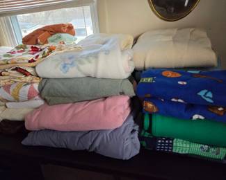 Assorted Fleece Blankets and Quilts