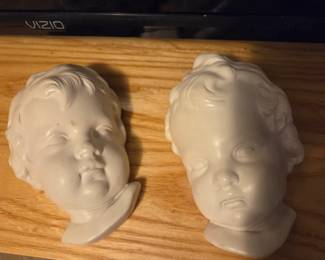 Pair of Plaster Cherub Heads