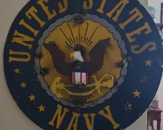 United States Navy Embossed Tin Metal Sign