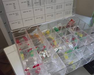 Assorted Electronic Components Storage Case with Labeled Compartments