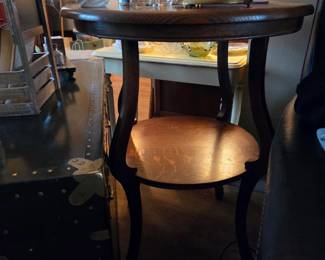 Antique Tiger Oak TwoTier Parlor Table