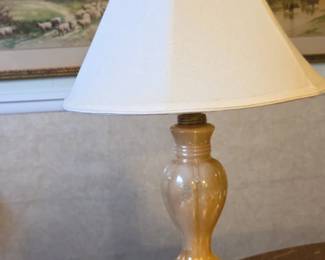Vintage Aladdin Alacite Peach Lusterware Table Lamp