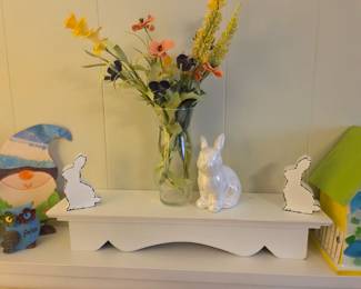 Iridescent Ceramic Easter Bunny Figurine