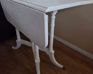 Antique White Painted Drop Leaf Gateleg Table