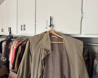 Lots of vintage designer clothes
Gucci Raincoat