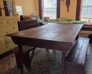 Farmhouse Table with Benches