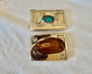 Silver and Turquoise Belt Buckles