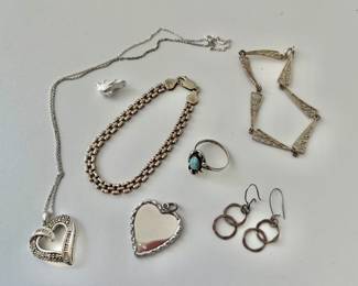 Sterling Hearts , Bracelet , Earrings