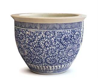 Lot 100-023   
Chinese Blue on White Porcelain Planter, 14"