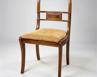 Lot 045 
Regency Mahogany Inlay Dining Chair