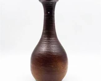 Lot 106-  
Studio Pottery Raku Finished Signed Stoneware Vase
