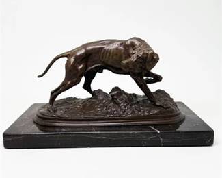 Lot 036-S   
Pierre J Mene (1810-1879), Bronze Hunting Dog