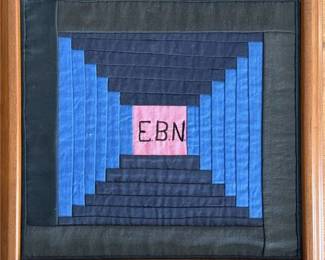 Lot 119-Col 
Early 20th Century Courthouse Steps Framed Quilt Square