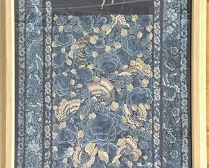 Lot 124-Sou  
Chinese Peony and Butterfly Embroidered Silk Panel