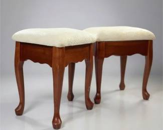 Lot 060   
Queen Anne Style Stools, With Storage, Contemporary, Pair