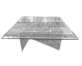 Lot 016   
Mid Century Italian Lucite/Acrylic Base and Glass Cocktail Table