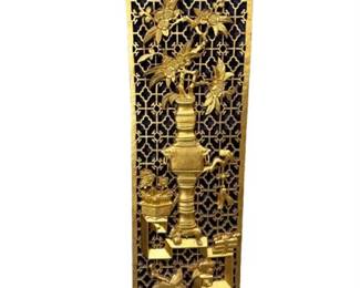 Lot 107-Par   
Antique Chinese Gilt Carved Wood Panel