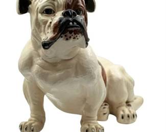 Lot 039 
1960s Marwal Chalkware Seated English Bulldog