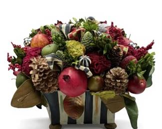 Lot 103-Kir  
Mckenzie Childs Holiday Centerpiece Arrangement