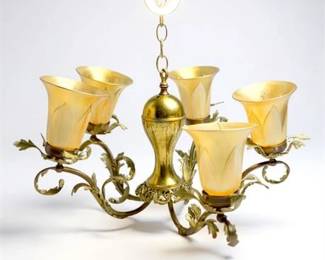 Lot 023-S   
Quezell Signed Shade Chandelier