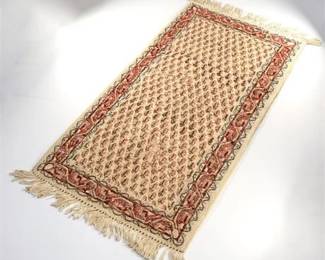 Lot 068  
Iranian Hand-knotted Andelz Wool Rug, Cream and Red