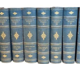 Lot 105-Col   
Tolstoy's Works Volumes 1 - 28, 1904, First Editions by Dana Estes & Co.