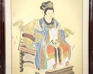 Lot 104-ch   
Chinese Empress Painted on Silk Decorator Art