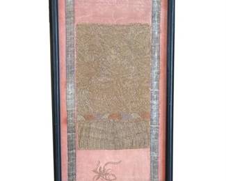 Lot 121-   
Chinese Silk Embroidered Sleeve Panel, Late 19th C,