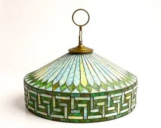 Lot 130   
Arts and Crafts Slag Glass Pendant Lamp