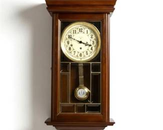 Lot 026  
Ansonia, Gold Medallion West Minster Chime Wall Clock