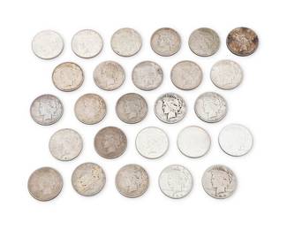 1178
A Group of US Peace Silver Dollar Coins
Dated: 1922-1934
26 pieces
693.2 grams gross
Estimate: $700 - $900