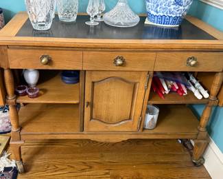 Thomasville "La Galerie" Drop Leaf Rolling Bar Cart