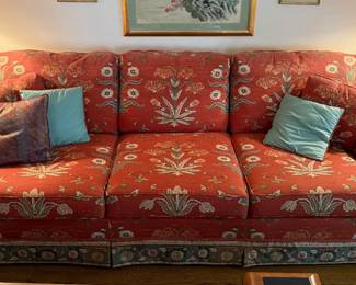 Sherrill Furniture Sofa in Coral Floral Upholstery