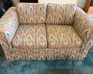 Flamestitch Upholstered Loveseat