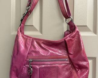 Vintage Poppy Patent Leather Pink Hobo Bag