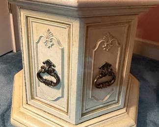 Hexagonal Pedestal Side Table