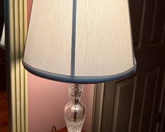 Vintage Cut Crystal Table Lamp with Brass Base