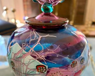 Art Glass Lidded Jar