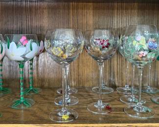 Floral and Butterfly Wine Glasses