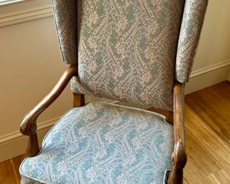 Paisley Wingback Office Chair with Casters