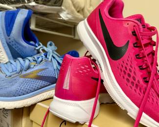 Nike Pegasus Pink Running Shoes and Brooks Ghost Running Shoes